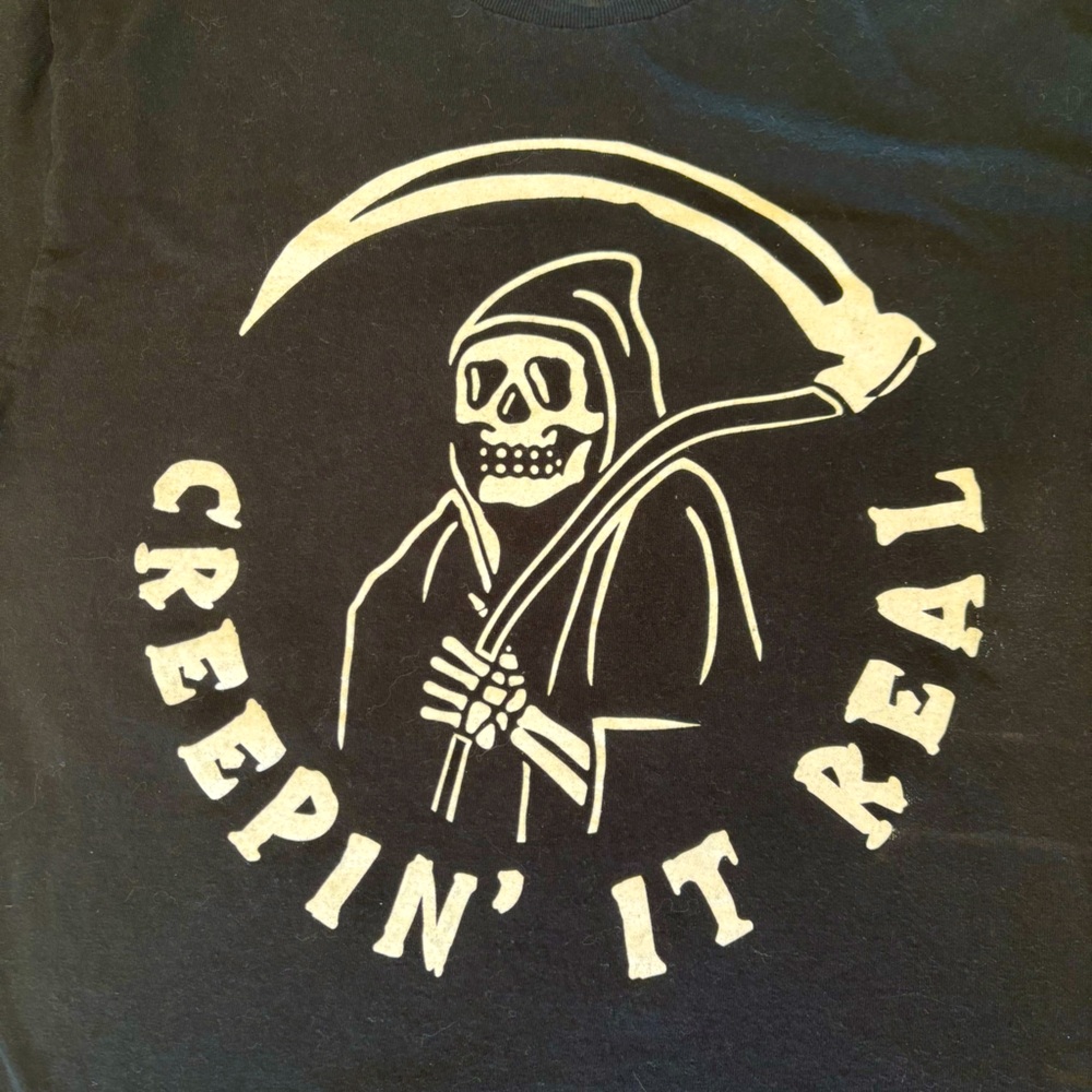 GRAPHIC TEE Grim Reaper Funny Horror Unisex Black